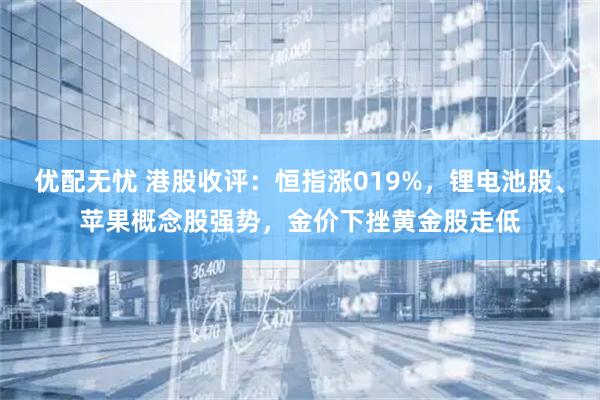 优配无忧 港股收评：恒指涨019%，锂电池股、苹果概念股强势，金价下挫黄金股走低